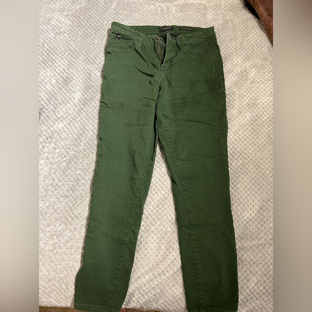 curve appeal green jeggings